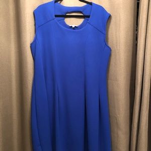 Royal blue keyhole fit and flare dress Avenue
